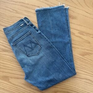 MOTHER The High Rise Tripper Ankle Fray Jeans